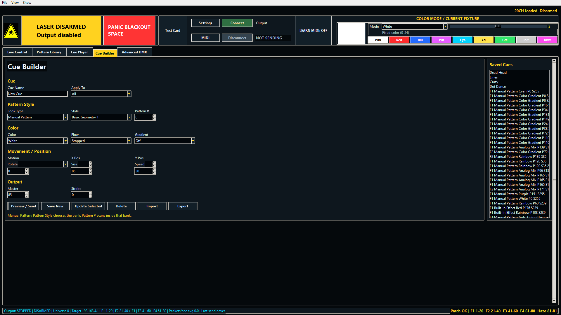Cue Builder and Cue Window screenshot